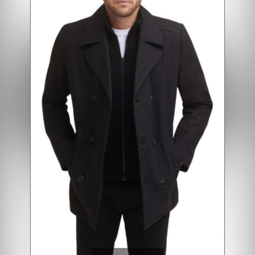 Men’s Kenneth Cole‎ Double Breasted Bib Peacoat